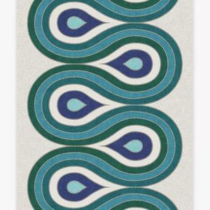 Jonathan Adler Ruggable Rug Cover - 5' x 7' Milano Peacock